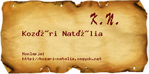 Kozári Natália névjegykártya